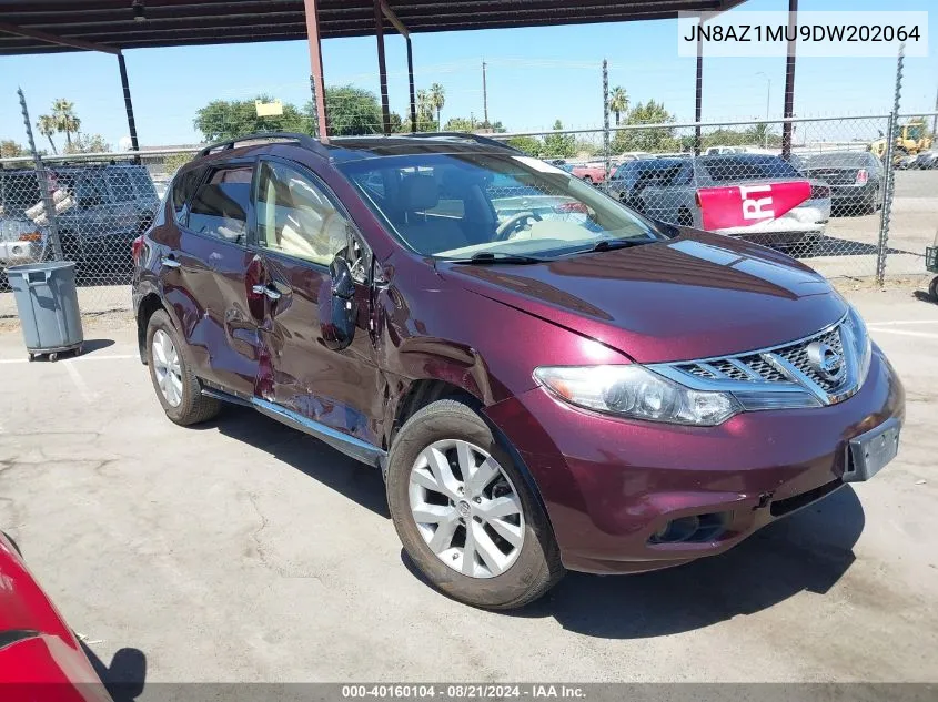 2013 Nissan Murano S/Sl/Le VIN: JN8AZ1MU9DW202064 Lot: 40160104