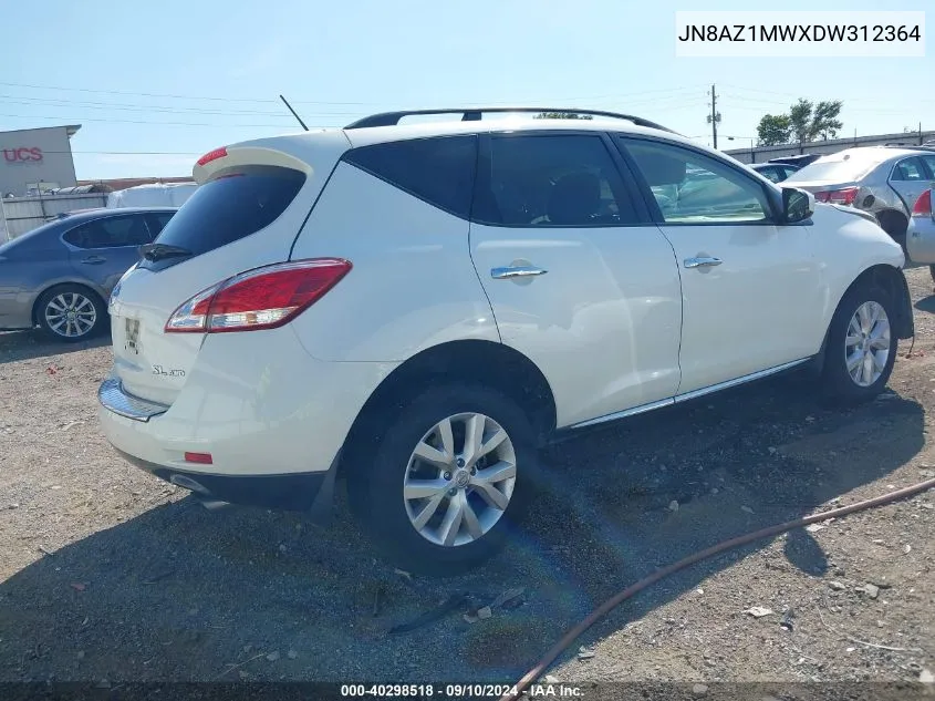 2013 Nissan Murano Sl VIN: JN8AZ1MWXDW312364 Lot: 40298518