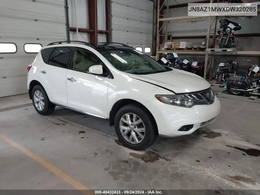 2013 Nissan Murano Sl VIN: JN8AZ1MWXDW320285 Lot: 40432433