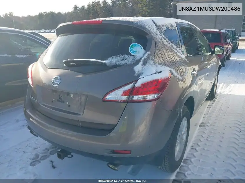 JN8AZ1MU3DW200486 2013 Nissan Murano S
