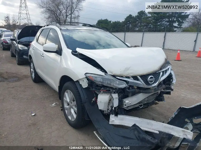 JN8AZ1MWXEW520892 2014 Nissan Murano S/Sl/Sv/Le