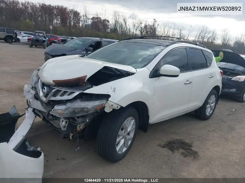 JN8AZ1MWXEW520892 2014 Nissan Murano S/Sl/Sv/Le