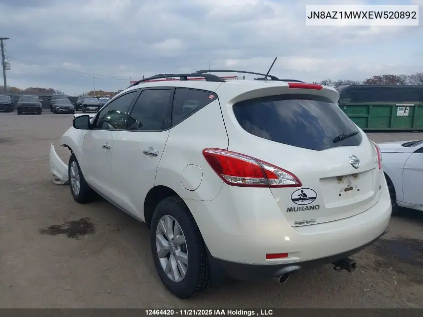 JN8AZ1MWXEW520892 2014 Nissan Murano S/Sl/Sv/Le