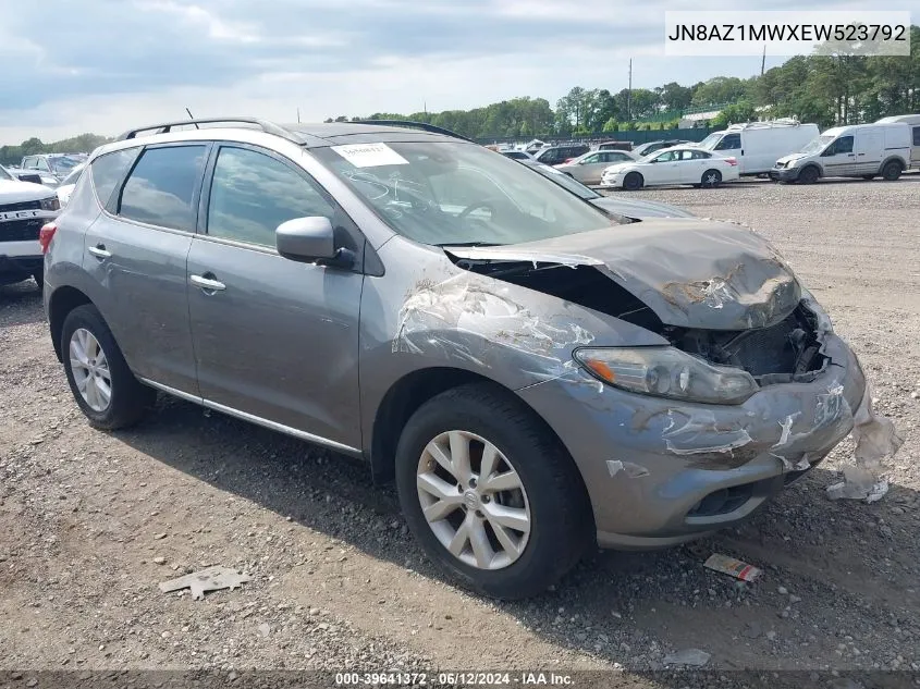 2014 Nissan Murano Sl VIN: JN8AZ1MWXEW523792 Lot: 39641372