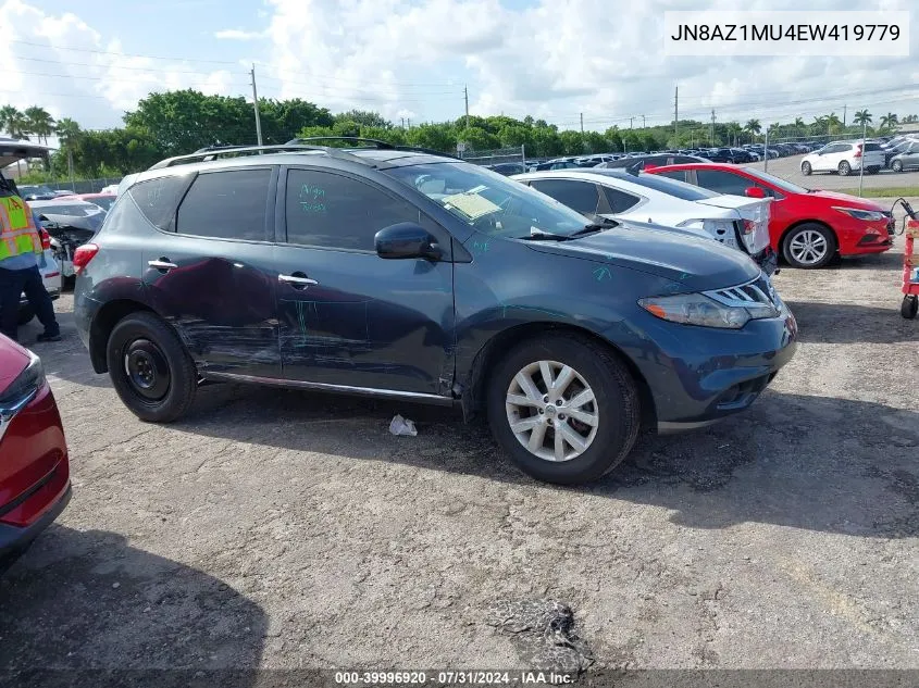 2014 Nissan Murano S/Sl/Sv/Le VIN: JN8AZ1MU4EW419779 Lot: 39996920