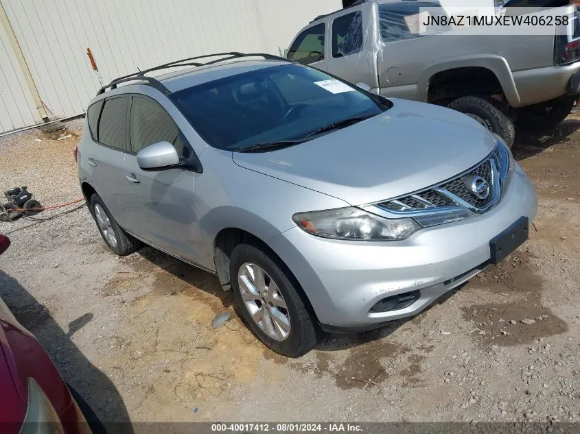 JN8AZ1MUXEW406258 2014 Nissan Murano Sv