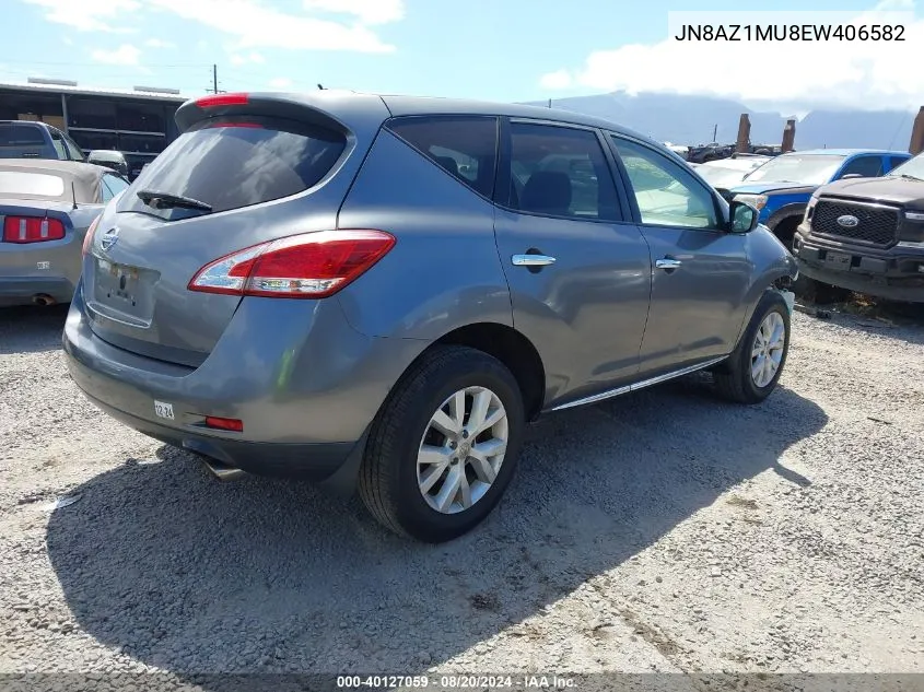 2014 Nissan Murano S/Sl/Sv/Le VIN: JN8AZ1MU8EW406582 Lot: 40127059