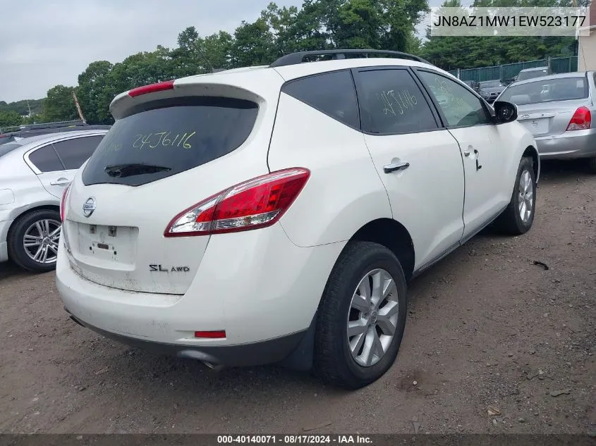 2014 Nissan Murano Sl VIN: JN8AZ1MW1EW523177 Lot: 40140071