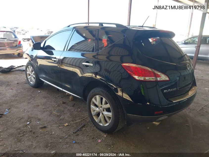 2014 Nissan Murano Sl VIN: JN8AZ1MU8EW419798 Lot: 40221174