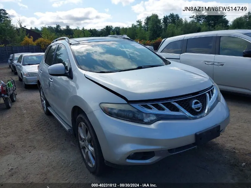 2014 Nissan Murano Le VIN: JN8AZ1MW8EW514749 Lot: 40231812