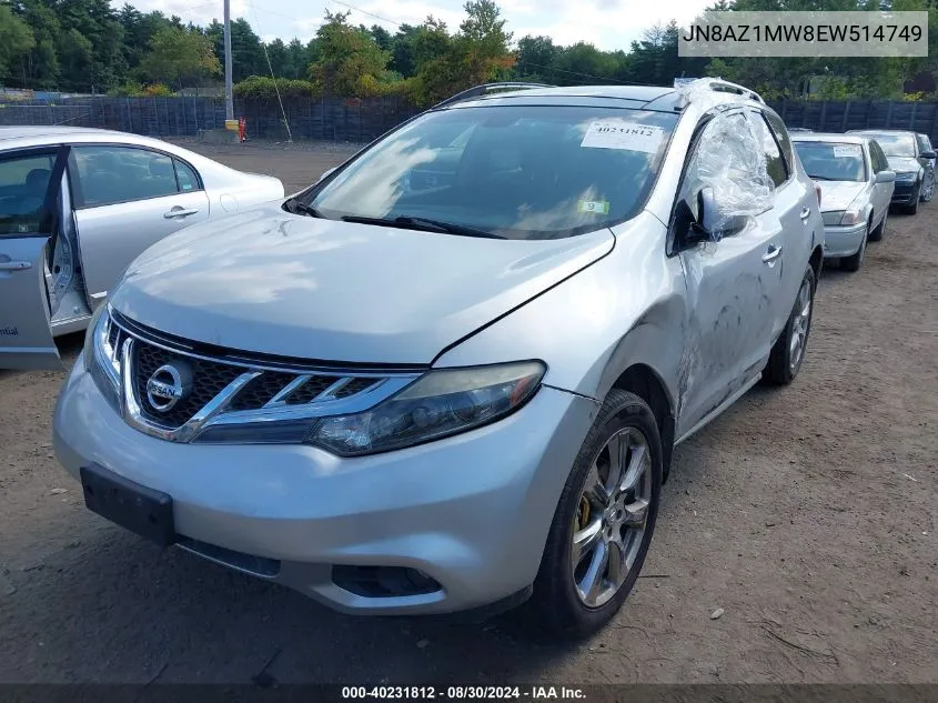 2014 Nissan Murano Le VIN: JN8AZ1MW8EW514749 Lot: 40231812