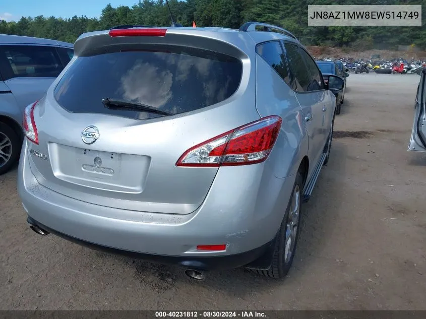 2014 Nissan Murano Le VIN: JN8AZ1MW8EW514749 Lot: 40231812