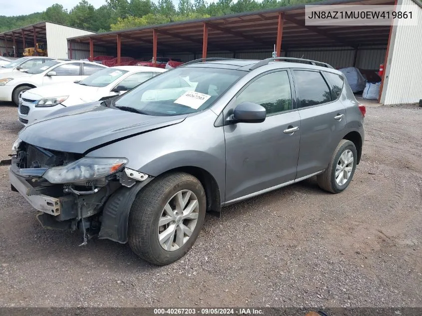 2014 Nissan Murano Sl VIN: JN8AZ1MU0EW419861 Lot: 40267203