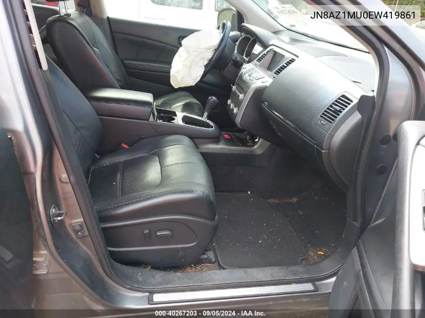 JN8AZ1MU0EW419861 2014 Nissan Murano Sl