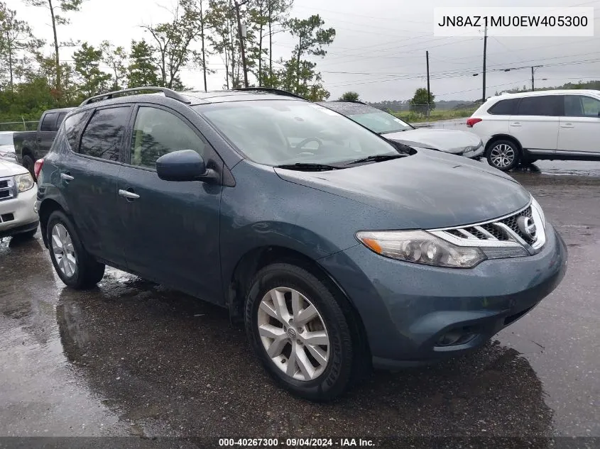 2014 Nissan Murano Sl VIN: JN8AZ1MU0EW405300 Lot: 40267300