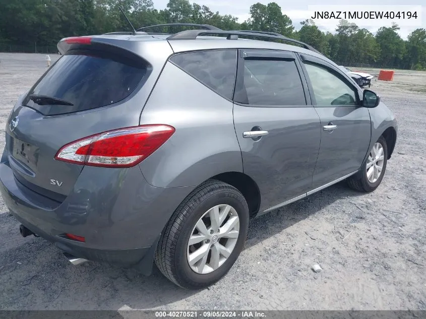 JN8AZ1MU0EW404194 2014 Nissan Murano S/Sl/Sv/Le