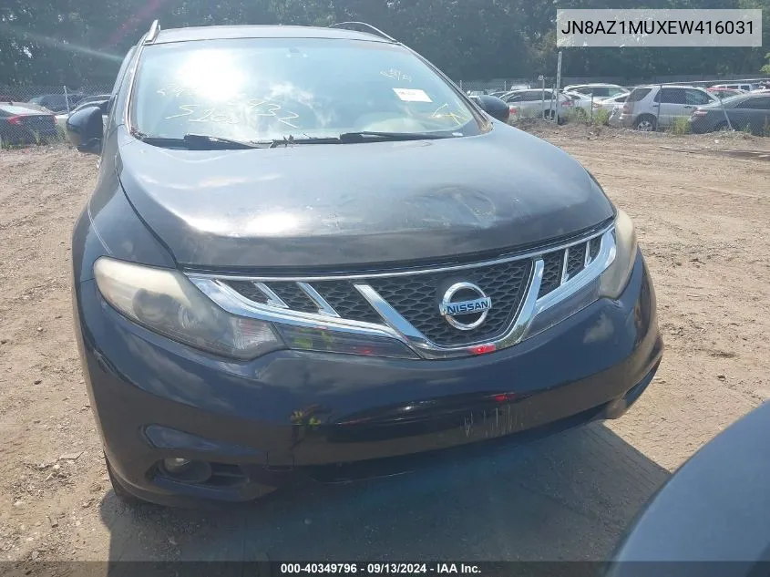 2014 Nissan Murano Sv VIN: JN8AZ1MUXEW416031 Lot: 40349796