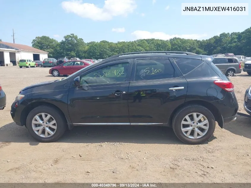 2014 Nissan Murano Sv VIN: JN8AZ1MUXEW416031 Lot: 40349796