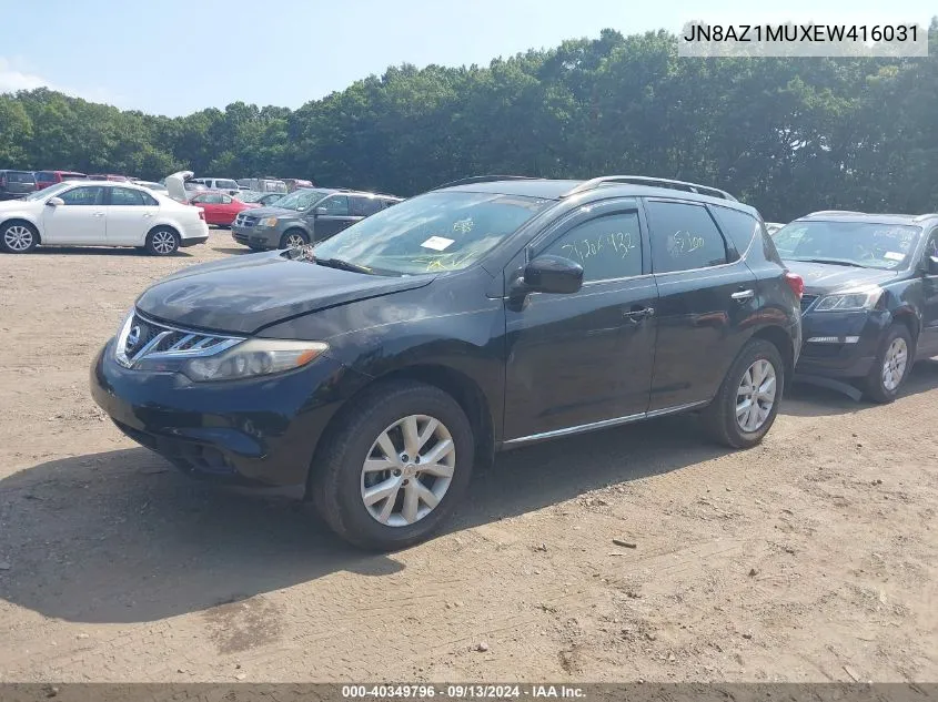 2014 Nissan Murano Sv VIN: JN8AZ1MUXEW416031 Lot: 40349796