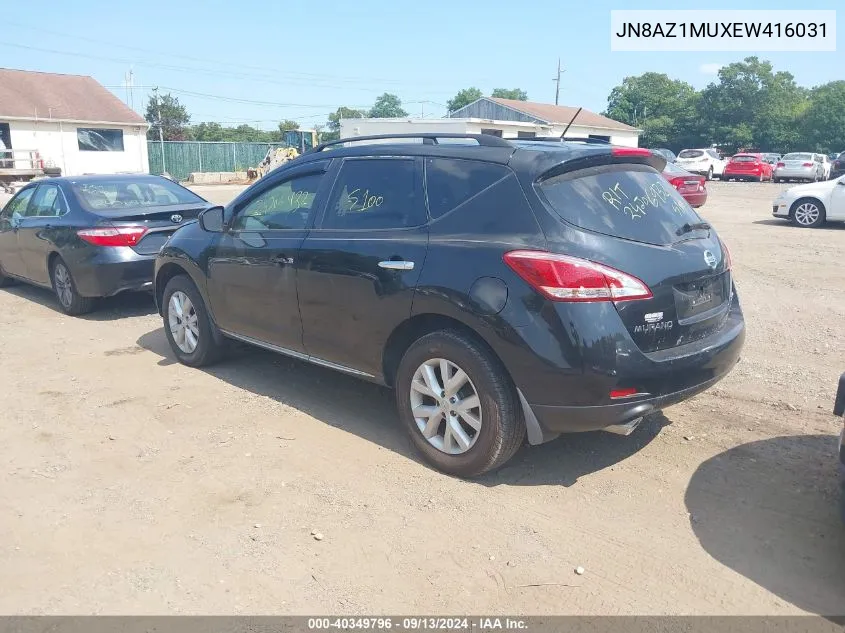 2014 Nissan Murano Sv VIN: JN8AZ1MUXEW416031 Lot: 40349796