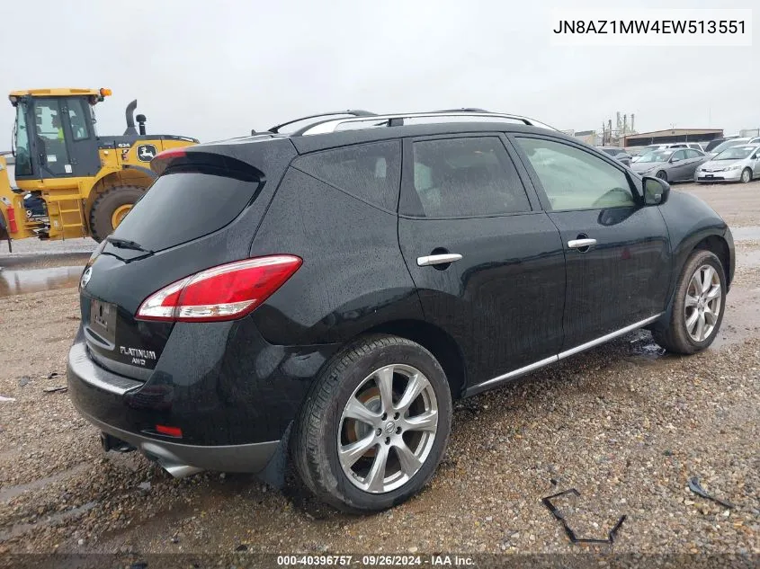 JN8AZ1MW4EW513551 2014 Nissan Murano Le/S/Sl/Sv