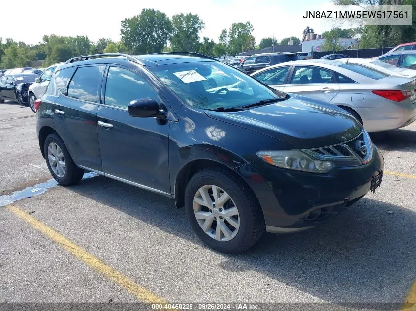 2014 Nissan Murano Sl VIN: JN8AZ1MW5EW517561 Lot: 40458229