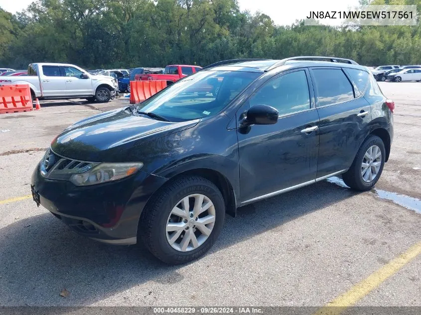 2014 Nissan Murano Sl VIN: JN8AZ1MW5EW517561 Lot: 40458229