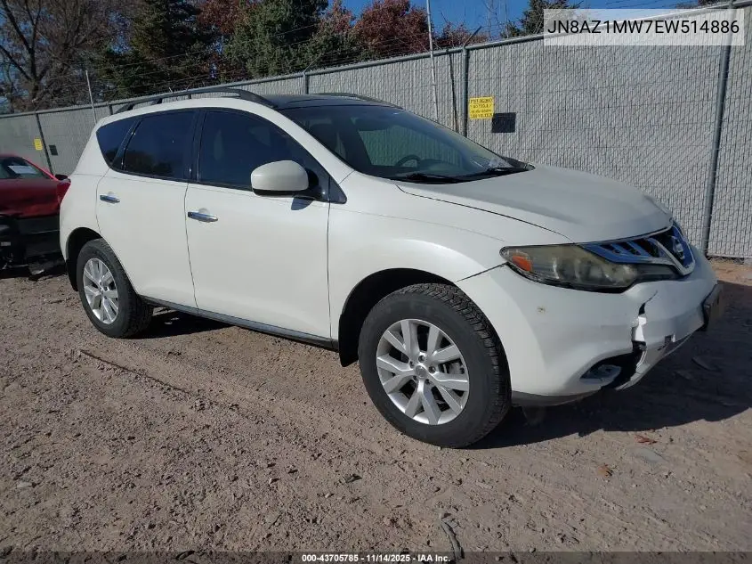 JN8AZ1MW7EW514886 2014 Nissan Murano Sl