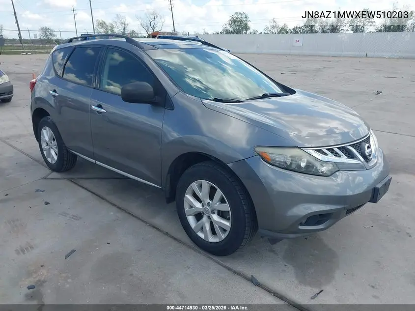 JN8AZ1MWXEW510203 2014 Nissan Murano Sl