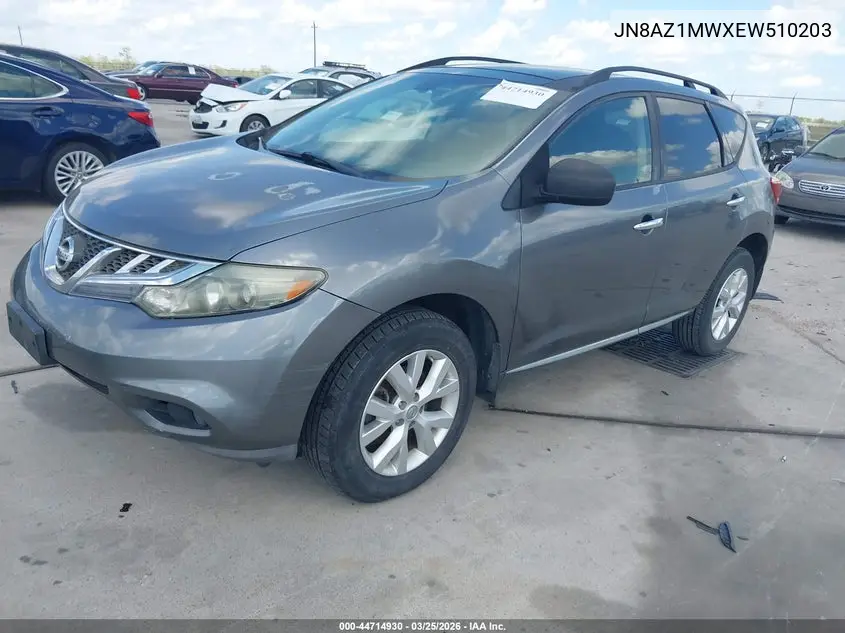JN8AZ1MWXEW510203 2014 Nissan Murano Sl
