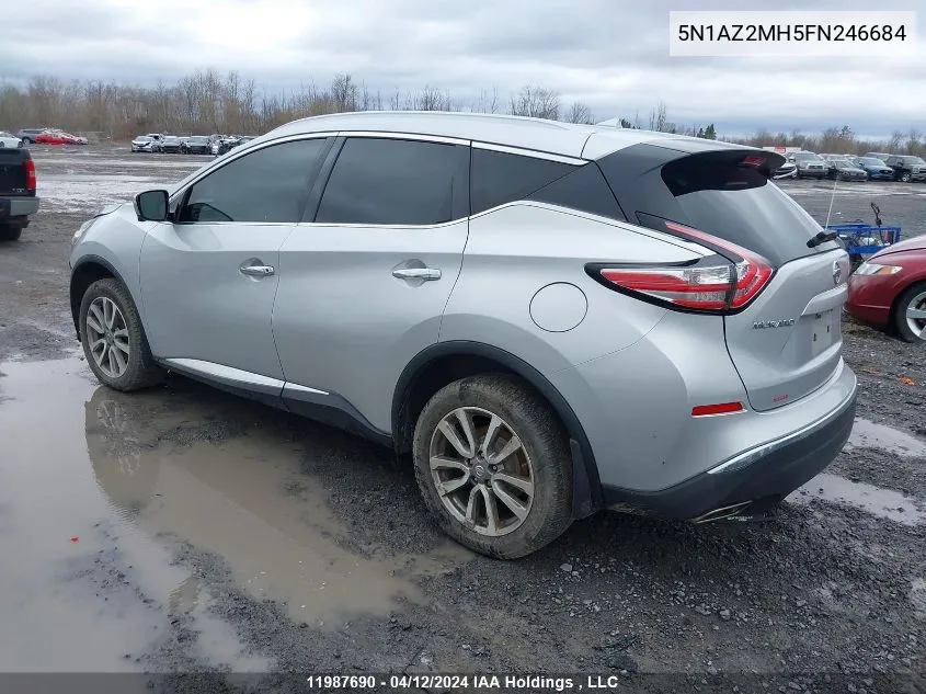 2015 Nissan Murano VIN: 5N1AZ2MH5FN246684 Lot: 11987690