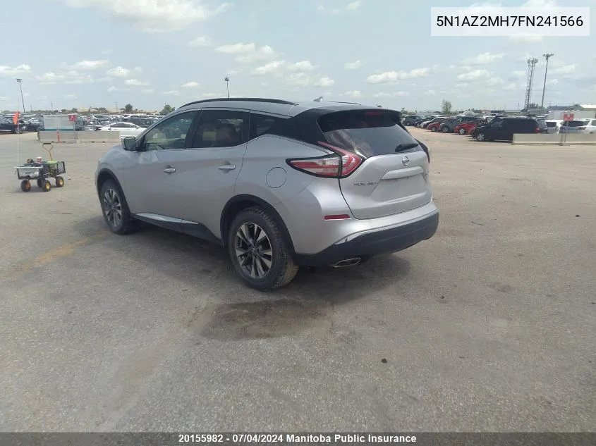 2015 Nissan Murano Sv VIN: 5N1AZ2MH7FN241566 Lot: 20155982