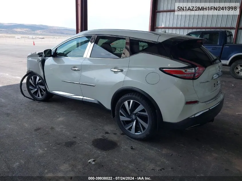 2015 Nissan Murano S/Sl/Sv/Platinum VIN: 5N1AZ2MH1FN241398 Lot: 39938022