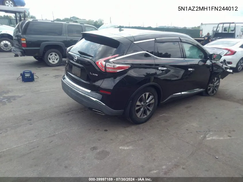 2015 Nissan Murano Sl VIN: 5N1AZ2MH1FN244012 Lot: 39997159