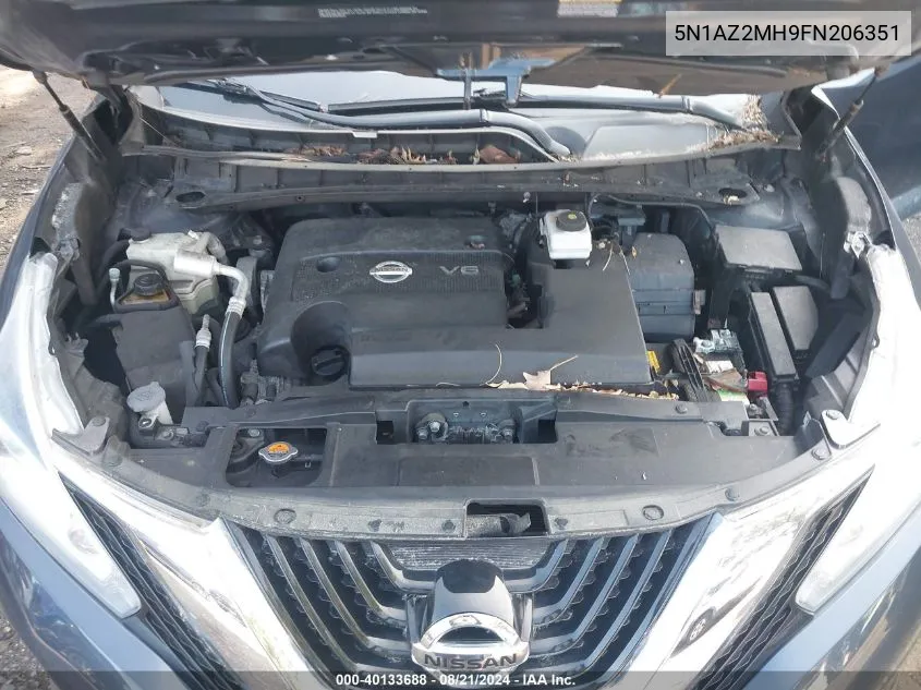 5N1AZ2MH9FN206351 2015 Nissan Murano Sl