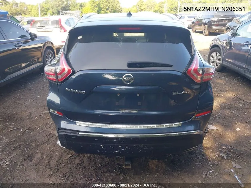 5N1AZ2MH9FN206351 2015 Nissan Murano Sl