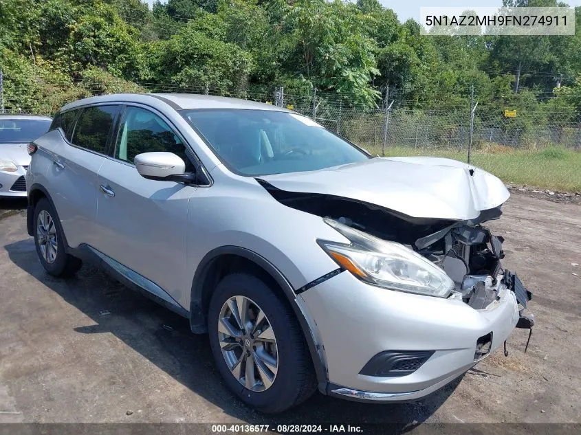 5N1AZ2MH9FN274911 2015 Nissan Murano S