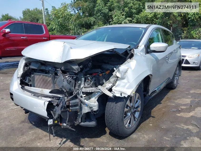 5N1AZ2MH9FN274911 2015 Nissan Murano S