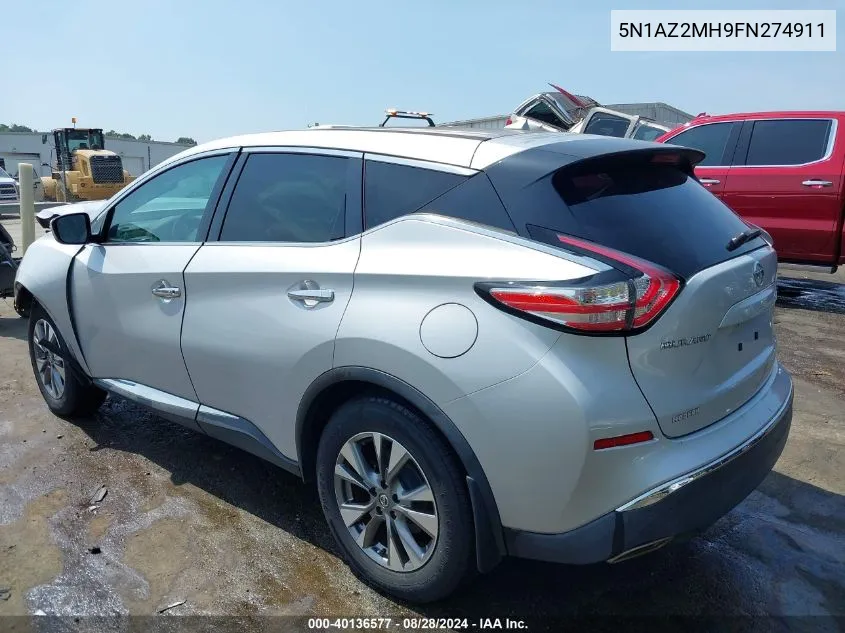 5N1AZ2MH9FN274911 2015 Nissan Murano S