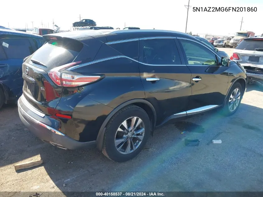 2015 Nissan Murano S/Sl/Sv/Platinum VIN: 5N1AZ2MG6FN201860 Lot: 40158537