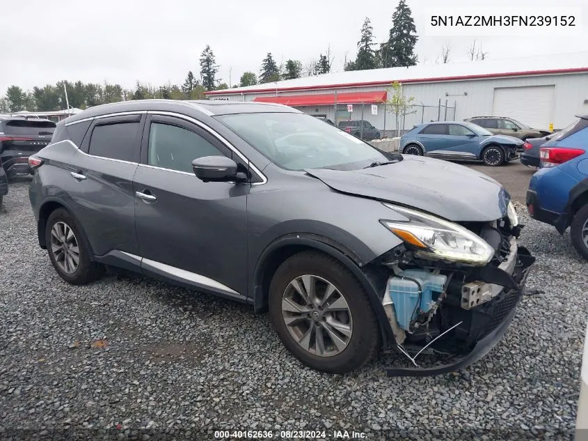 2015 Nissan Murano Sl VIN: 5N1AZ2MH3FN239152 Lot: 40162636