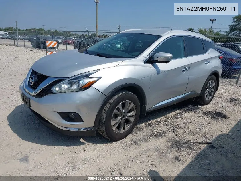 2015 Nissan Murano Sl VIN: 5N1AZ2MH0FN250111 Lot: 40206212