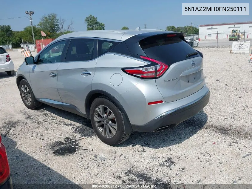 2015 Nissan Murano Sl VIN: 5N1AZ2MH0FN250111 Lot: 40206212