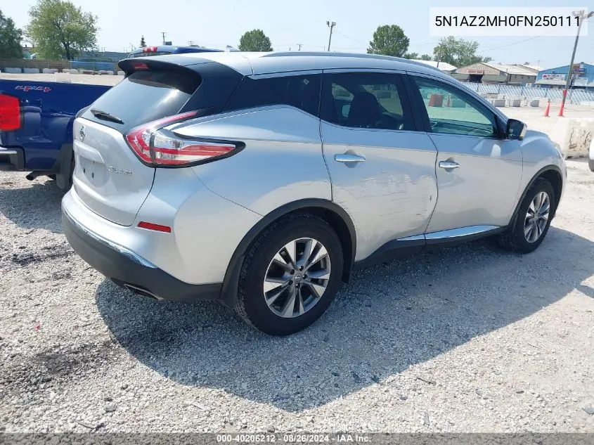 2015 Nissan Murano Sl VIN: 5N1AZ2MH0FN250111 Lot: 40206212