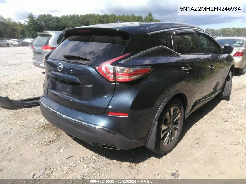 2015 Nissan Murano Platinum/S/Sl/Sv VIN: 5N1AZ2MH2FN246934 Lot: 40216035