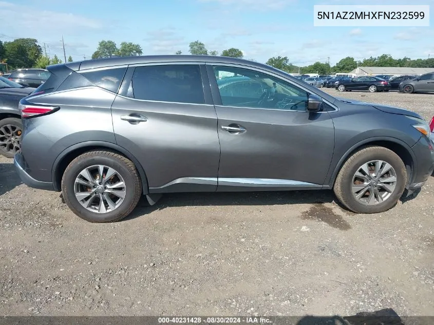 2015 Nissan Murano S VIN: 5N1AZ2MHXFN232599 Lot: 40231428