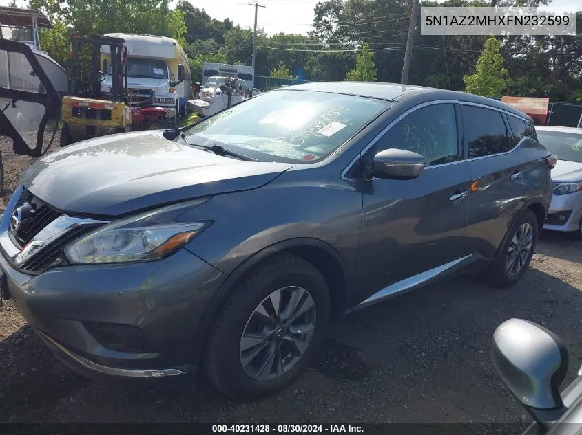 2015 Nissan Murano S VIN: 5N1AZ2MHXFN232599 Lot: 40231428