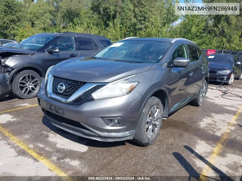 2015 Nissan Murano Sl VIN: 5N1AZ2MH9FN286945 Lot: 40233934