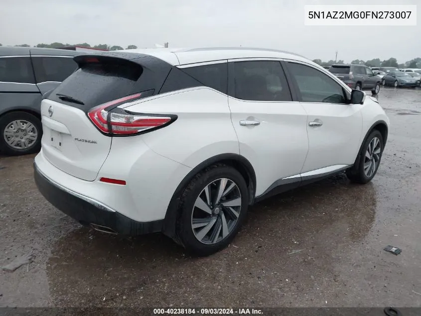 5N1AZ2MG0FN273007 2015 Nissan Murano Platinum