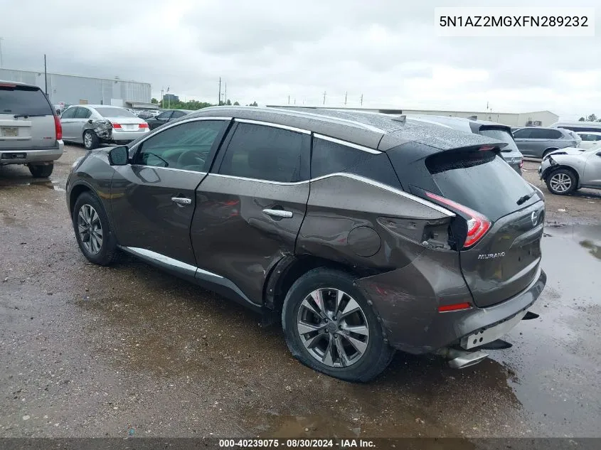 5N1AZ2MGXFN289232 2015 Nissan Murano Sl